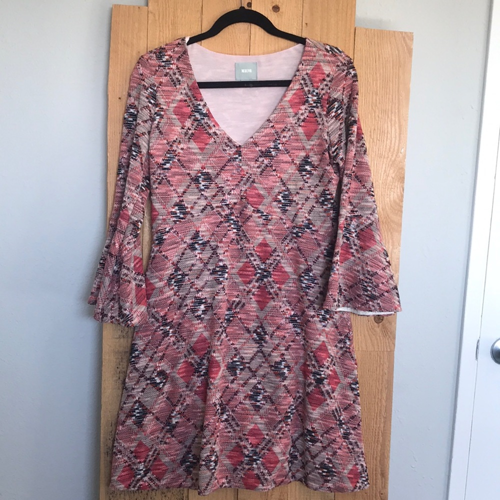 Anthropology bell sleeve dress